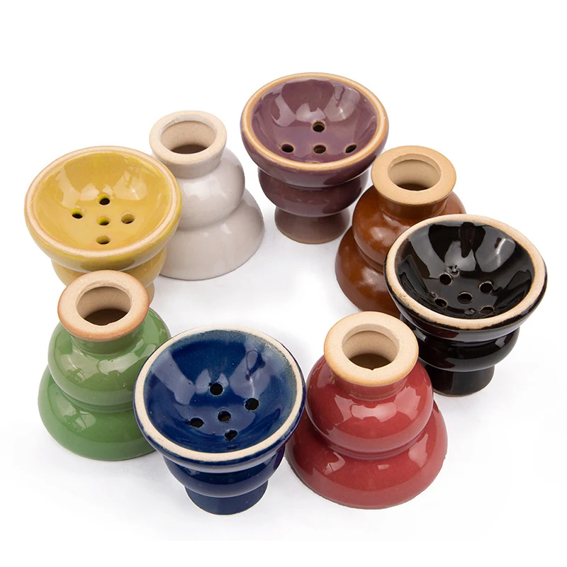 White Small Flavor Holder Yellow Hookah Bowl Brown Shisha Cup Multi Hole Hookha Pot Blue Tobacco Burner Green Water Smoking Head