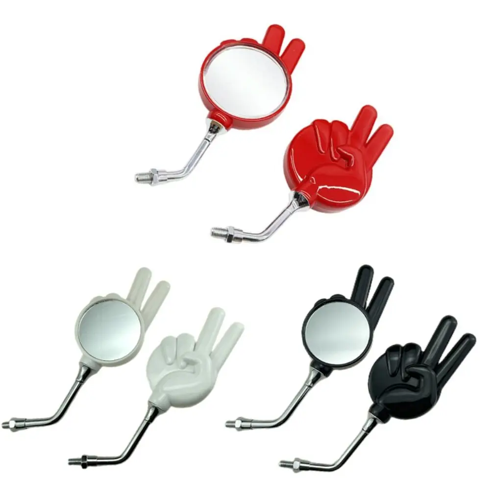 Schere Hand Motorrad Ansicht Spiegel Universal Victory Geste Schere Hand Spiegel 8mm Im Uhrzeigersinn Rückspiegel