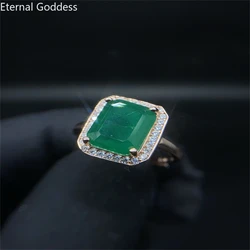 Emerald Ring Brand New 925 Sterling Silver Gemstone Precious Gift Ladies Ring High Jewelry Crystal Sterling Silver Rings