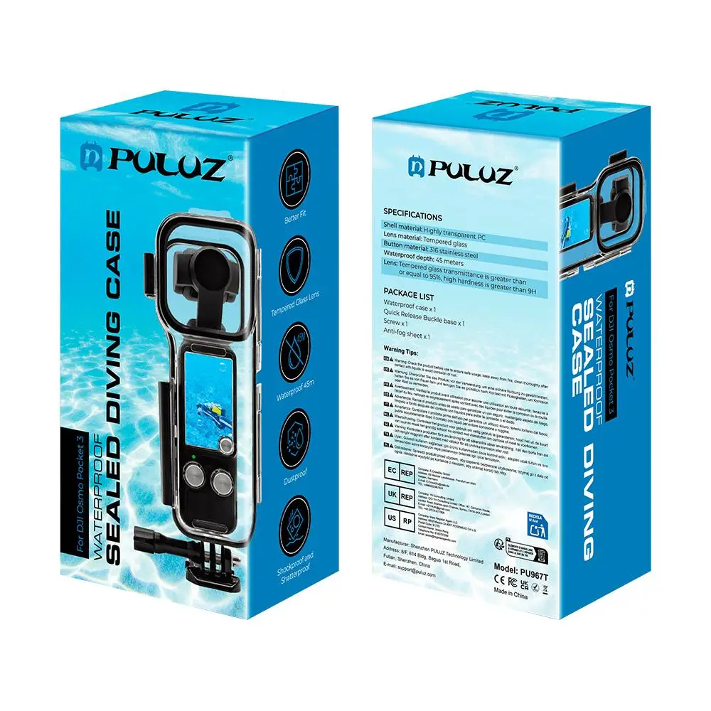 PULUZ Unterwasser-Wasserdichtes Gehäuse für DJI Osmo Pocket 4P 4 3, 50m/45m Tauchabdeckung für DJI Osmo Pocket 4P 4 3 Tauchgehäuse – Detail 23