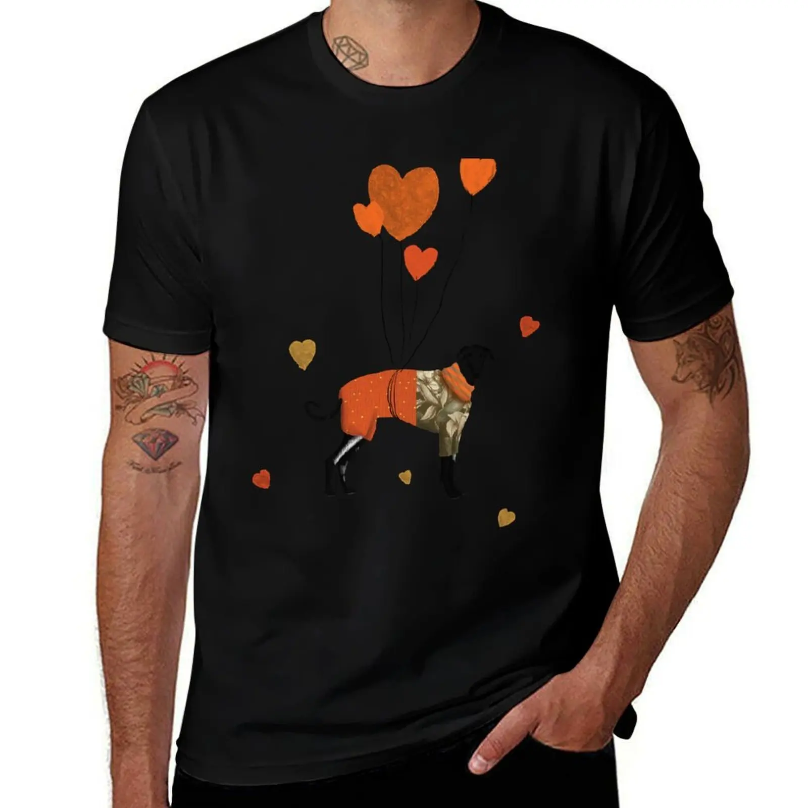 

with balloons the orange greyhound The T-Shirt Casual Lightweight Short Sleeve Top