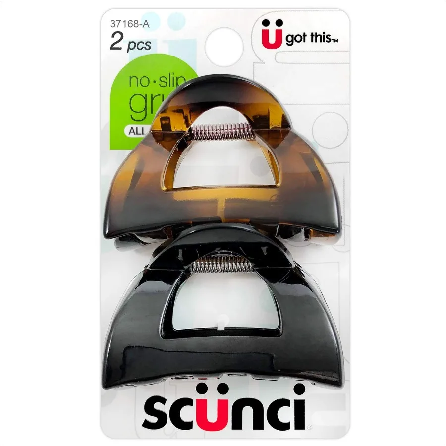 

Scunci Slip Grip 5,5 см, зажимы для челюстей, женские, унисекс, для всех дней, 2 шт. в упаковке, всего 1 упаковка