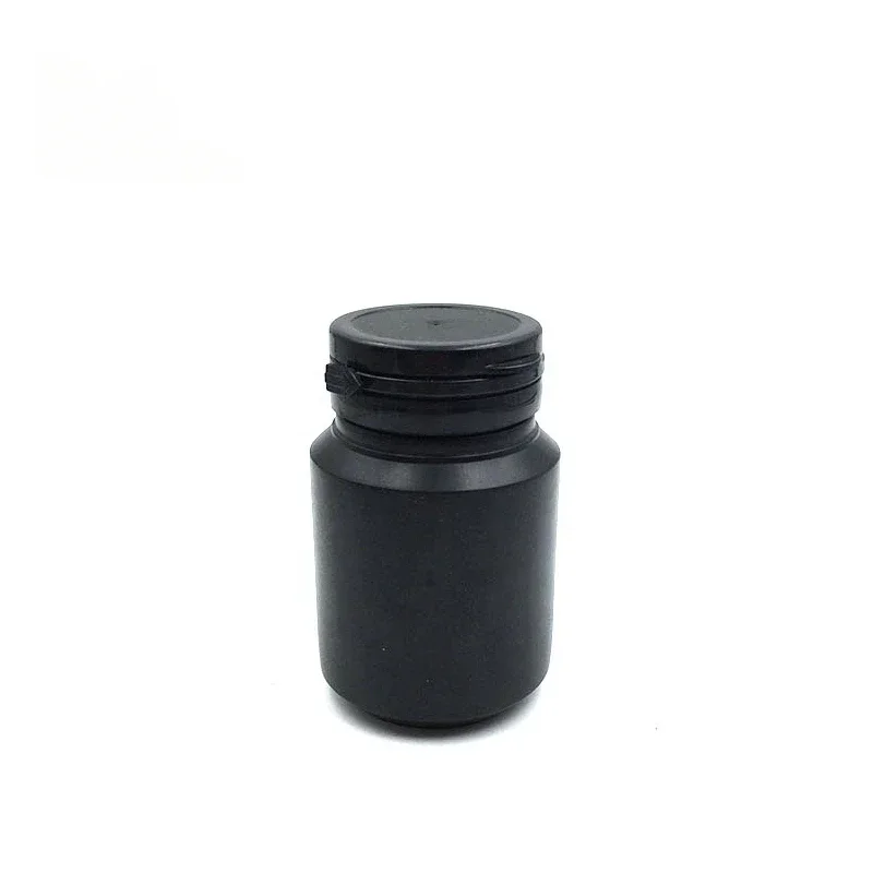 30/50pcs 100ml 100cc 3.3oz Black HDPE Solid Capsules Empty Gummy Bottle with Pull-ring Tear Off Cap Refill Chewing Gum Container