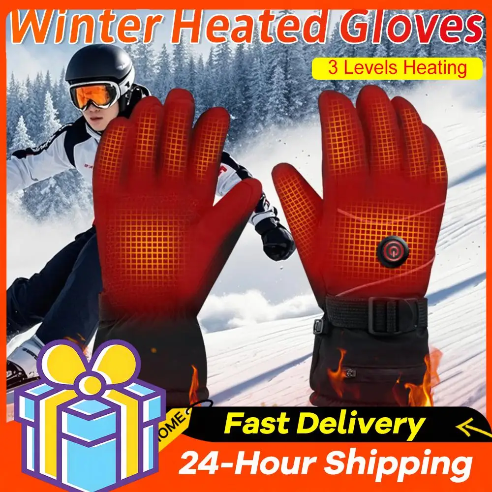 

Зимние теплые электрические перчатки с подогревом от сети постоянного тока, термоперчатки с подогревом, сенсорные зимние лыжные перчатки для женщин и мужчин