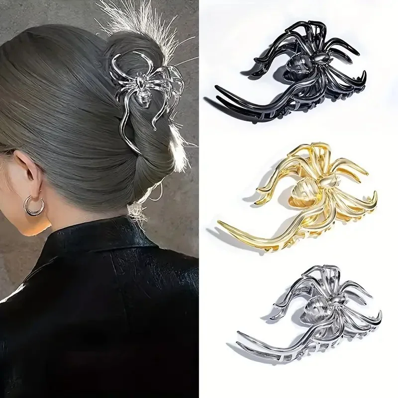 

Halloween Spider Hair Claw Clip Elegant Ponytail Holder Fashion Hair Accessories Stylish Hair Clips Cosplay Headwear Alloy grab