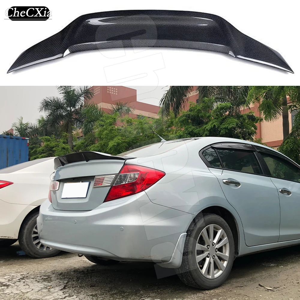 

For Honda Ninth Generation Civic 2013 2014 100% Real Carbon Fiber Highquality Rear Spoiler Trunk Lid Diffuser R Styl