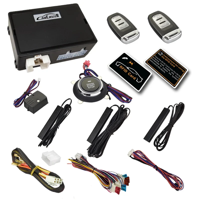 With Frequency Bands North & South American Countri  Car Alarm PKE Keyls Entry Push Button Start Stop System