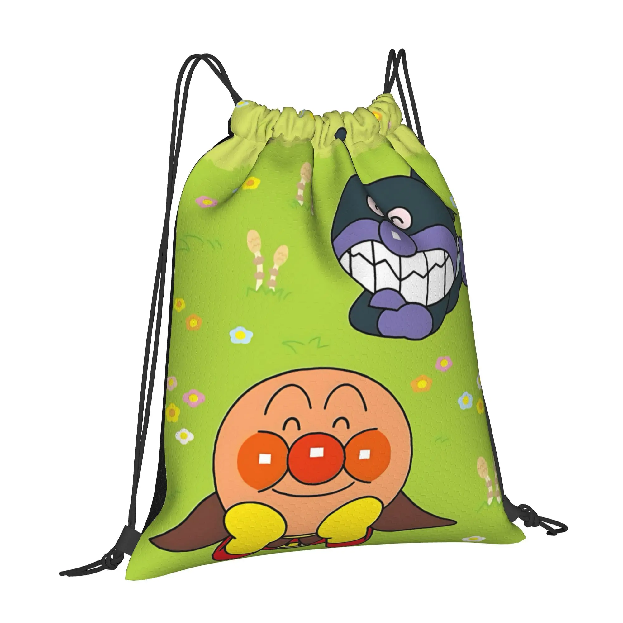 For travel Pouch Anpanman  Kawaii Drawstring Bags Sports Shoe Clothes Storage Multi-function Teen Portable Rucksack