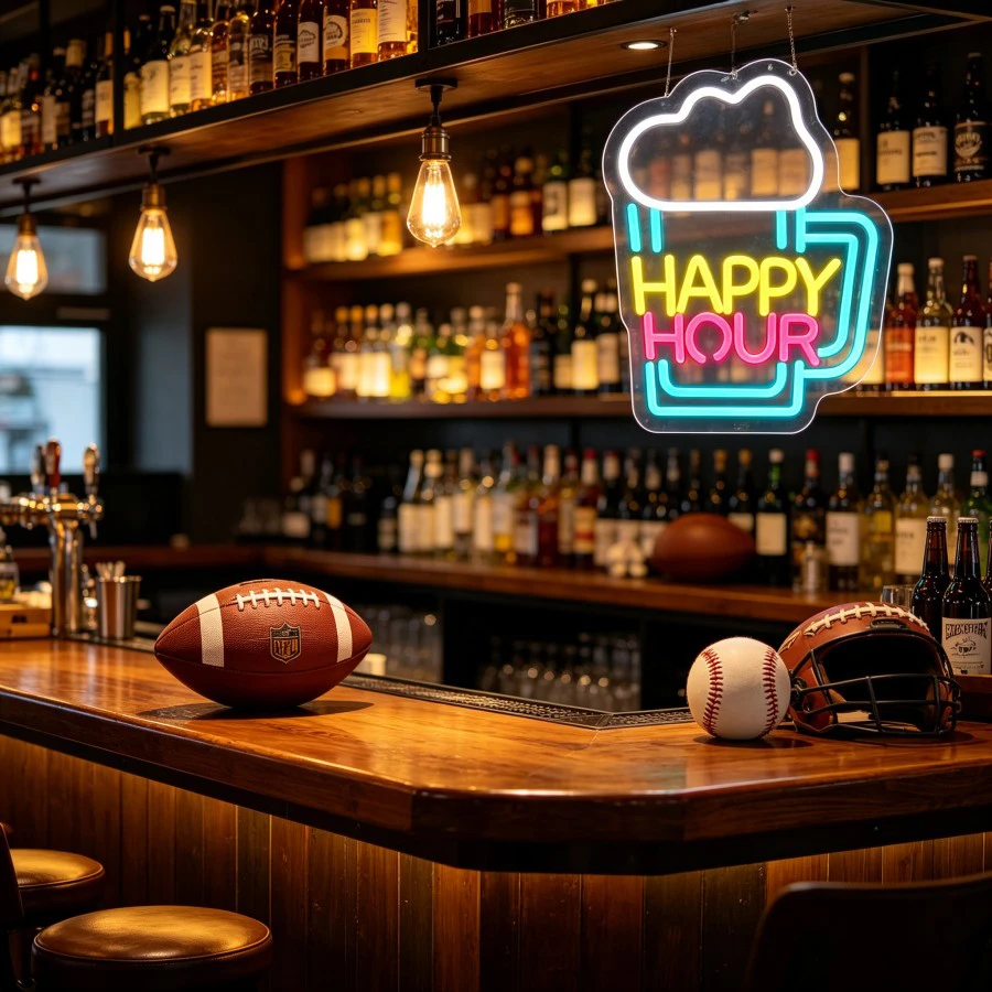 Happy Hour Beer Mug LED Wall L - Decor Lighting Opening Hours ulasan dan harga