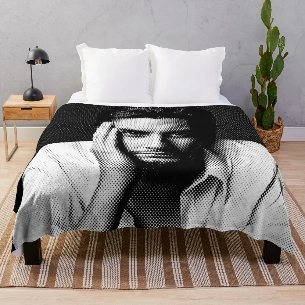 

Ben Barnes Black & White Portrait Throw Blanket bed plaid Soft Blankets