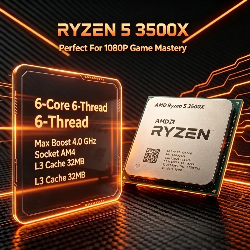 AMD Ryzen 5 3500X R5 3500X 3.6GHz 6C6T Content Creation CPU 7NM 32MB L3 AM4 65W DDR4 Streaming Desktop Processor Without Fan