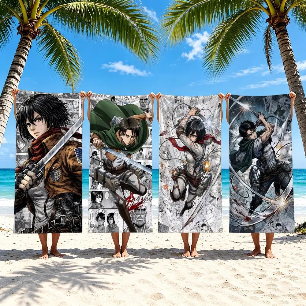 Anime A-Attack on Titan Towel Towel Beach Towel Oversized Quick Dry Towel Absorbent Soft Swim BeachTowels for Men Women