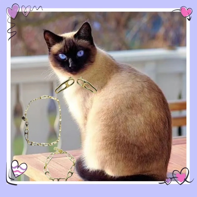 

2025 Pin Design Gold Necklace Earring Set Personalized Light Luxury Cat Accessories Fashion Festival Romantic Gift