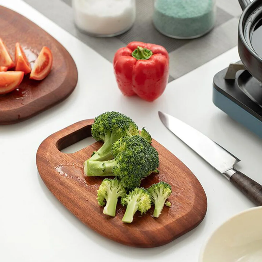 

Solid Wood Cutting Board Thick Chopping Block for Kitchen Fruit Vegetable Meat Ebony Reversible for Wedding