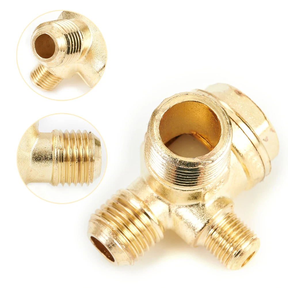 

3 Port Check Valve Zinc Alloy Male Thread Connector Tool For Air Compressor Parts Air Compressor Check Valve