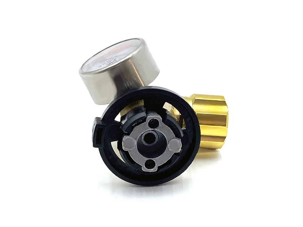 Butane Bottle Snap-On Safety Valve Gas Pressure Reducing Valve For Portable Gas Cylinders Flame Arrestor With Pressure Gauge