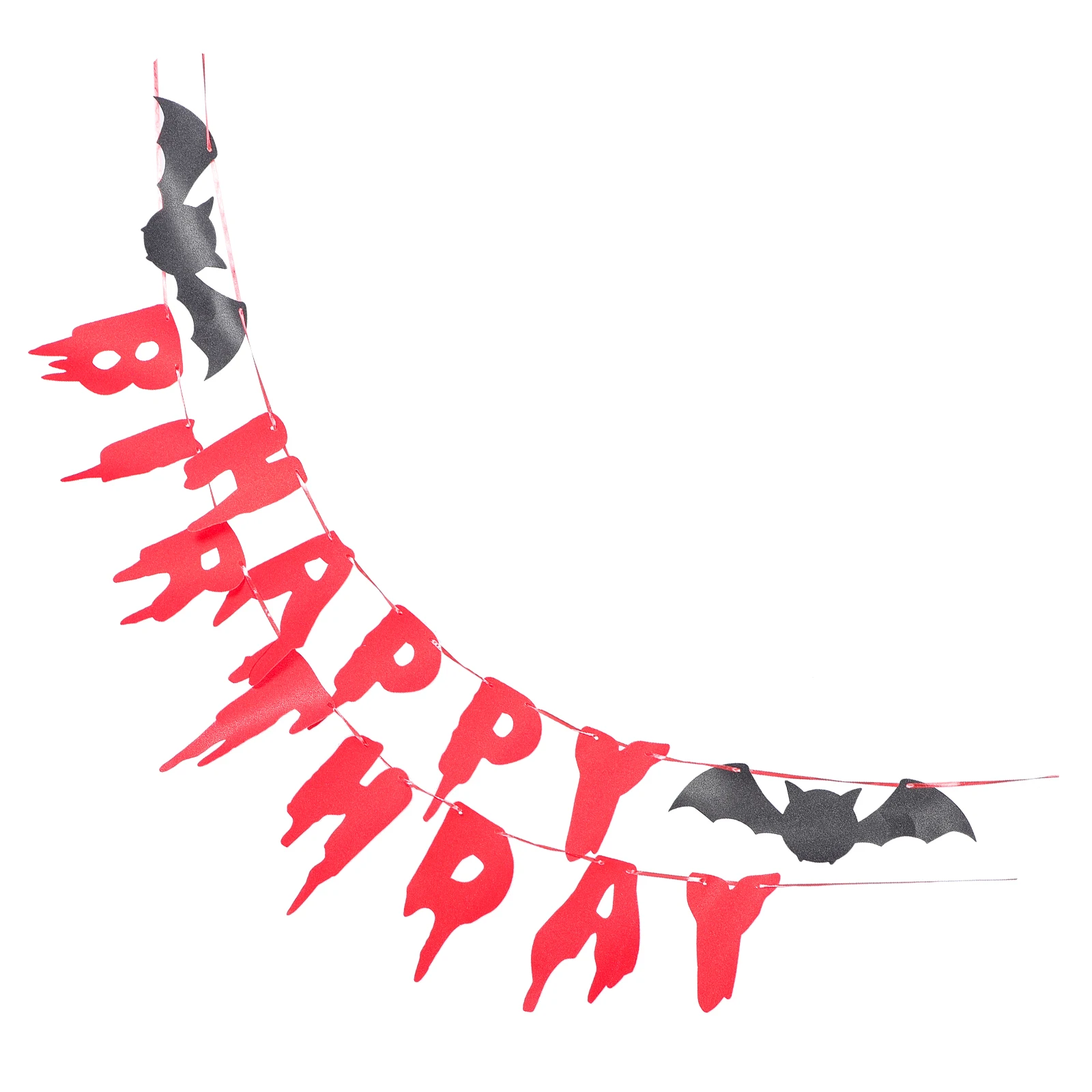 

Red Happy Banner Glitter Flowers Bats Halloween Party Decorations Holiday Theme Birthday Party Banner Chest Pin