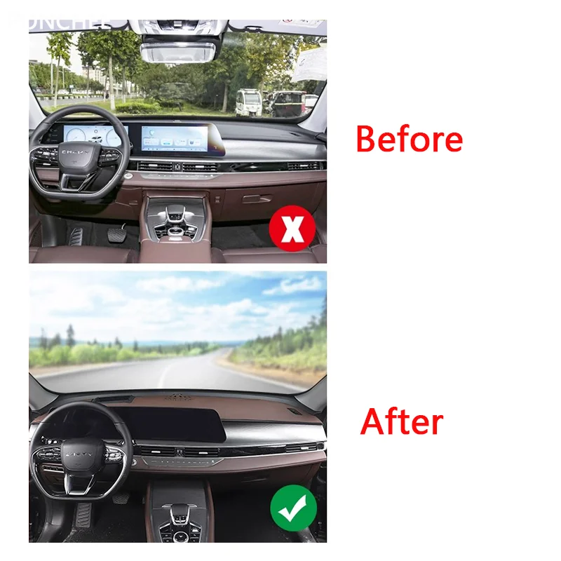 لشيري تيجو 8 برو ماكس 2023-2025 لوحة القيادة ضوء درع الشمس حماية القماش ظلة الوسادة لوازم تعديل السيارات #3