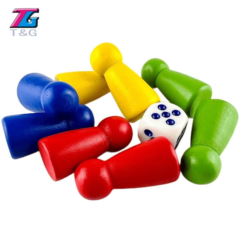 31mm 8pcs pawn/ chess wood game pieces for boardgame accessories 4 colors