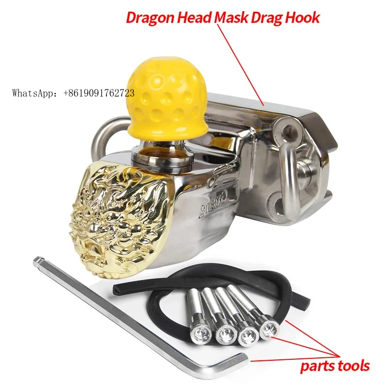 

ZAIQU Dragon Head Mask-style Stainless Steel Trailer Hitch With Safety Shackle Off-road Refit Tow Hook Parts &Prado Car Accessor