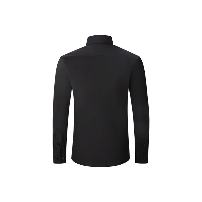 Chemises à manches longues pour hommes, col rabattu, boutonné, style élite minimaliste, chemises formelles solides, chemisier, vêtements en Y