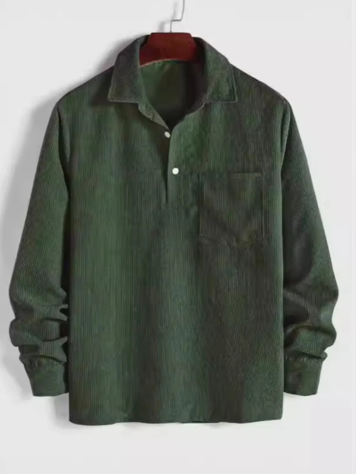 

Loose Men's Corduroy Long Sve irt Comfortable Breathable Daily Wear Thiened Autumn Season Pure Color Button up