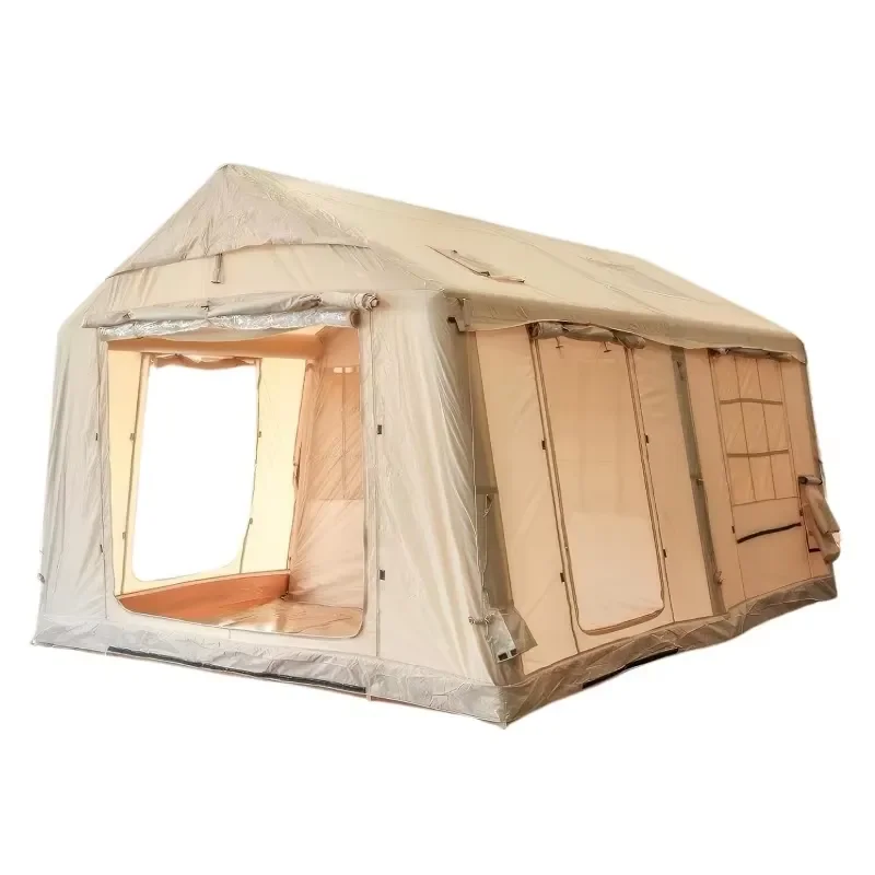 Wholesale Outdoor Camping Complete Set Equipment Rainproof Waterproof Thickened Canopy Tent Inflatable Air Tent Overnight