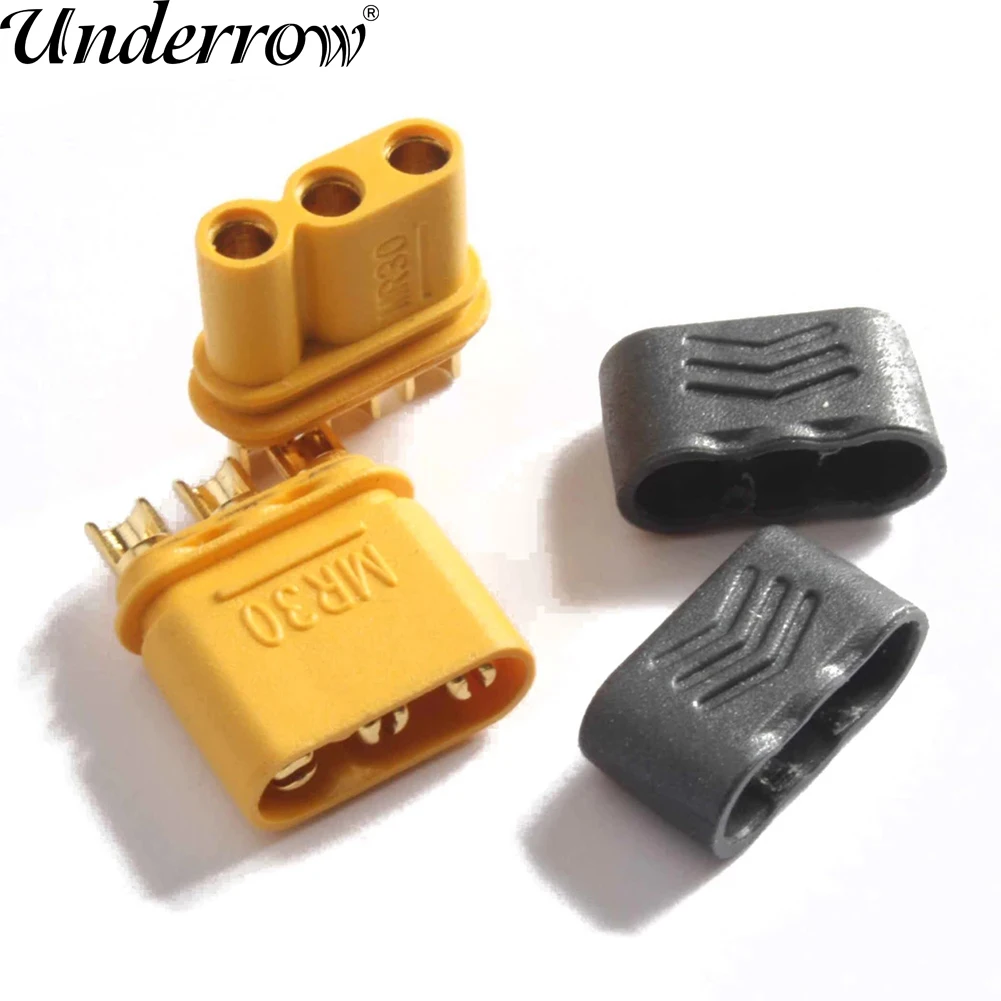 1/2 pair AMASS MR30 Male Female Connector Plug with Sheath  Banana Plug for RC Lipo Battery RC Multicopter Airplane