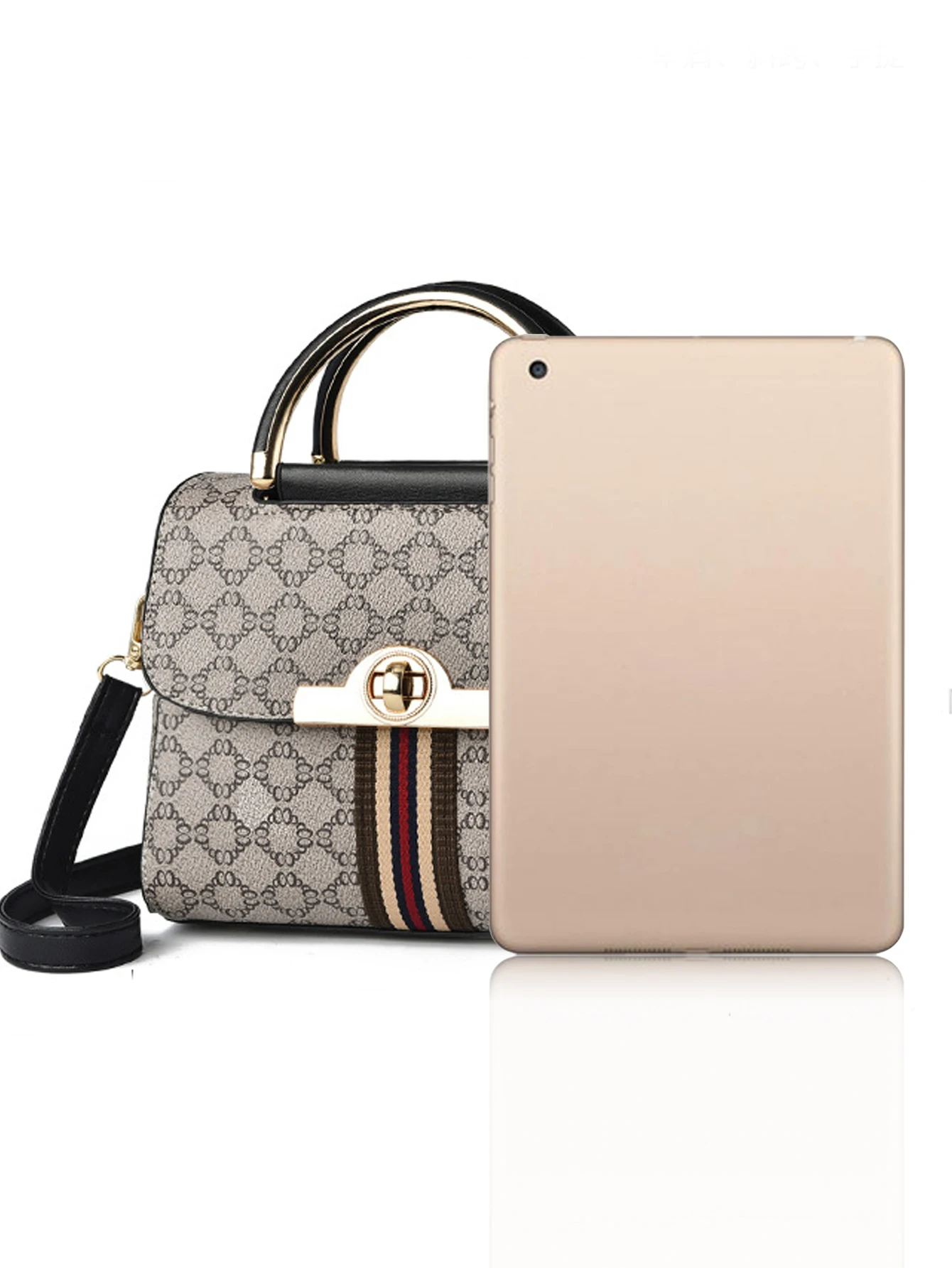 Fashionable geometric printed decorative handbag, elegant and versatile shoulder bag, large capacity crossbody bag image 5