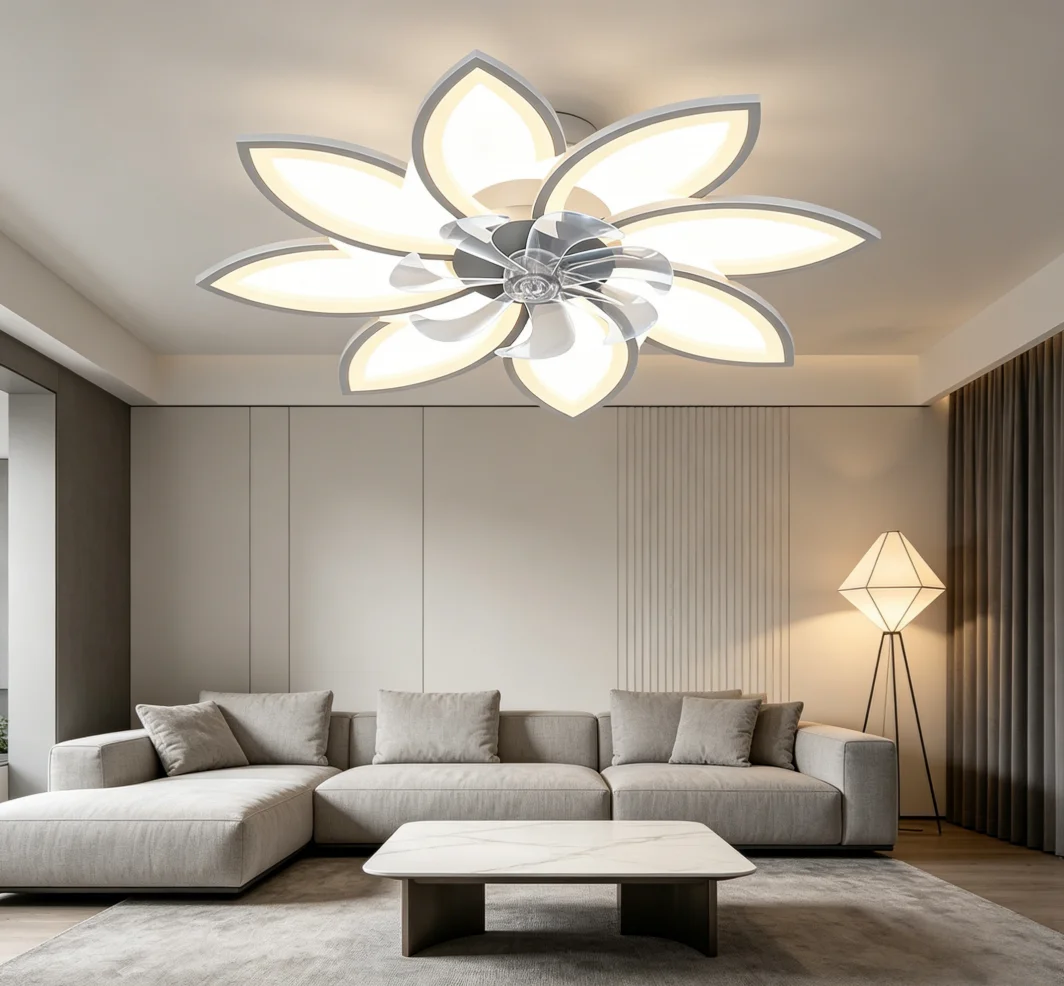 LED-Kronleuchter-Deckenventilator, Moderne Dimmbare Ventilatoren, Deckenventilator mit Licht und Fernbedienung, für Innenbeleuchtung im Wohnzimmer und Schlafzimmer