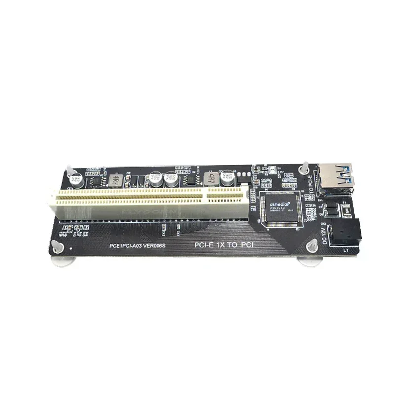 PCIE PCI-E PCI Express X1 ไปยัง PCI Riser Card รถบัสประสิทธิภาพสูงอะแดปเตอร์แปลงสาย USB 3.0 สําหรับเดสก์ท็อป PC ASM1083 ชิป