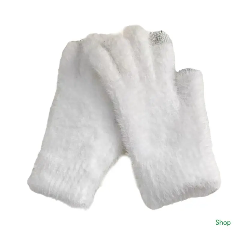 Dropship 2 จำนวนมาก Unisex Mink Furs ถุงมือผู้หญิงแฟชั่น Mittens ถุงมือคอสเพลย์