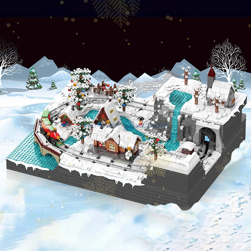 Christmas Train Wonderland Model Building Blocks MOC 12029 Special Edition Winter Town Festive Bricks Ideas Toy Gift Girls Boys