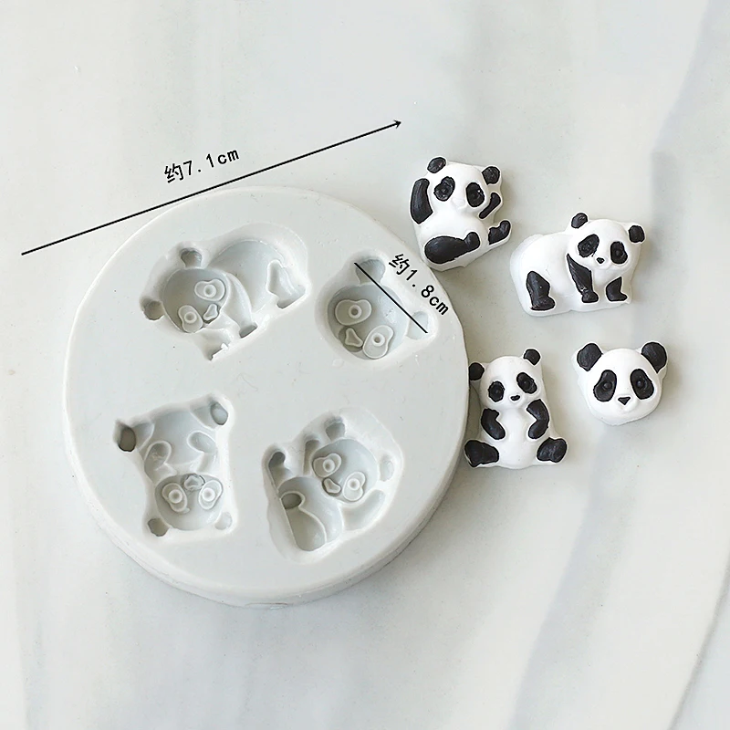 Mirosie Fondant Cake Molds Silicone Chinese Style DIY Simulation Cute Panda Bamboo Fondant Molds Baking Accessories Cake Decor