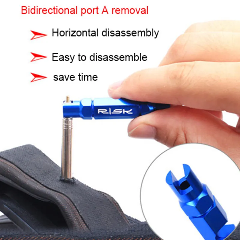 RISK Bicycle Schrader Presta Valve Core Installation Removal Tool Bike Presta Extension Rod Presta Valve Nut Removal Tools RL301