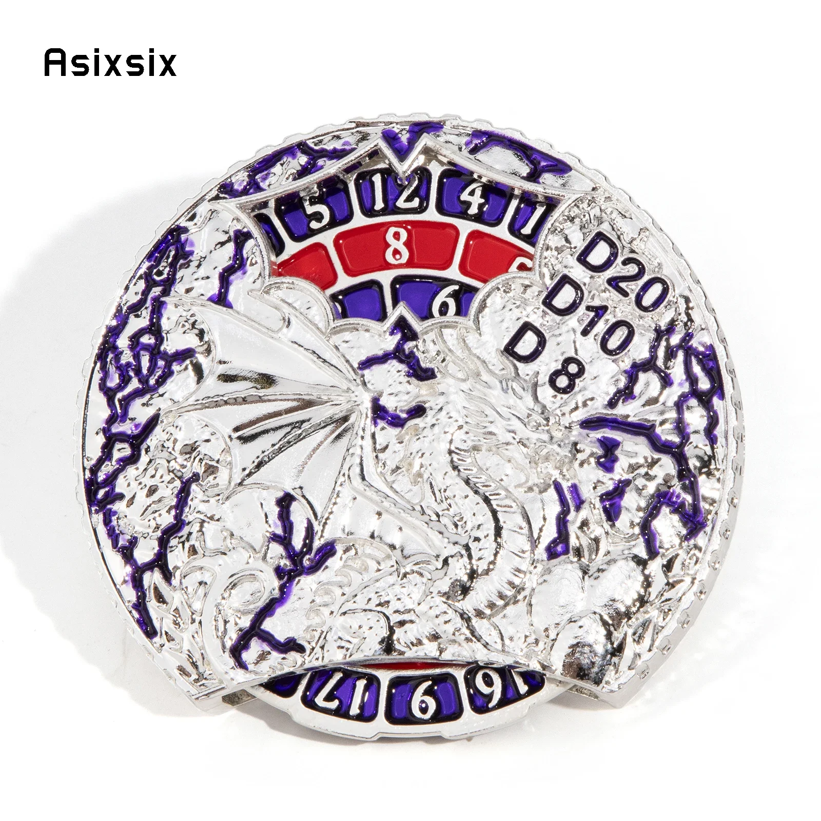 

White Blue Dragon A Spinning Wheel Toy With Dice For A Multiplayer Rotation Game, Featuring A Dice Scoring System