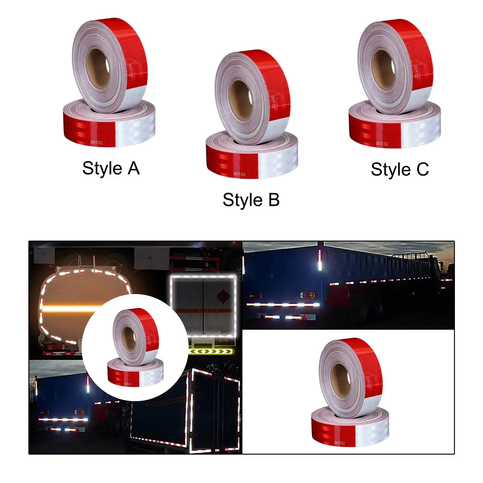 2 piezas de cintas reflectantes impermeables para exteriores, cintas reflectantes adhesivas visuales para vehículos de bicicleta, coches, barcos y camiones