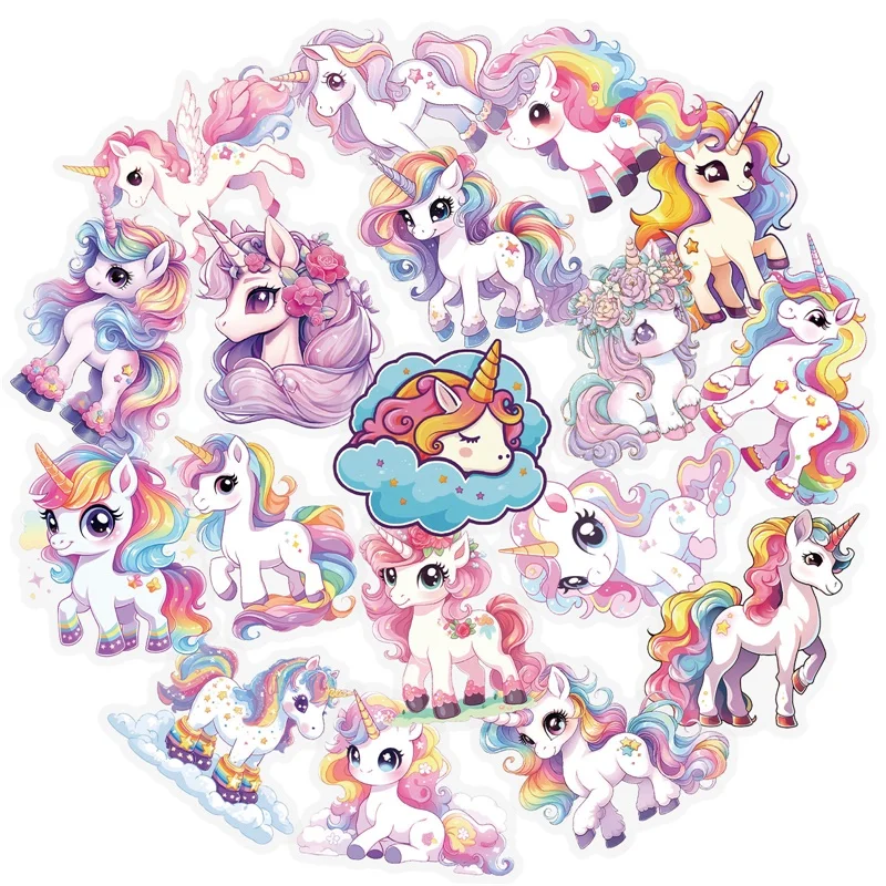 56 قطعة Kawaii يونيكورن الحيوانات الأليفة لزجة ملصق الجمالية المسيل للدموع المفتوحة DIY بها بنفسك الملونة الديكور سكرابوكينغ كراسة الرسم لوازم للأطفال