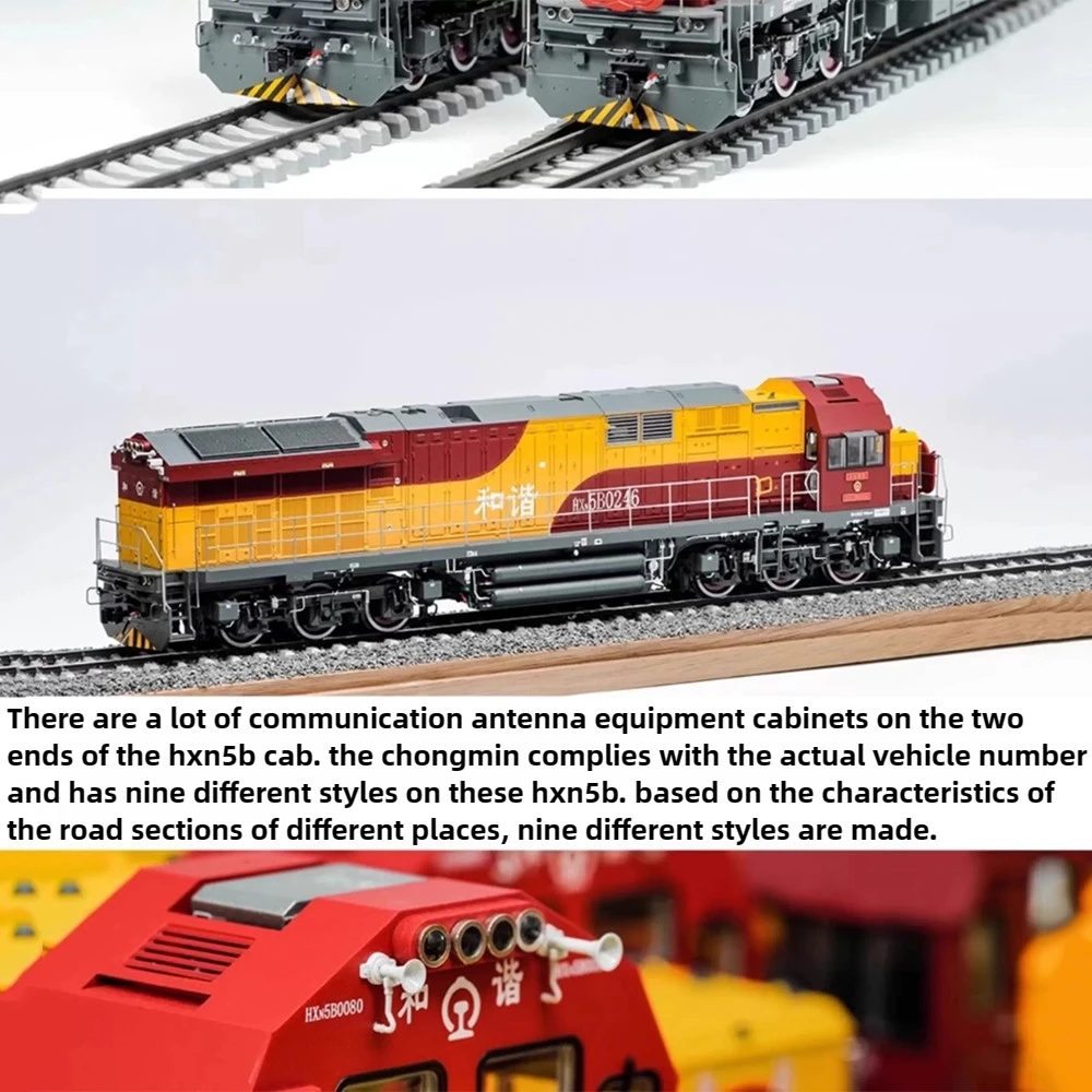 Changming HO Scale 1/87 Train Model HXN5B Harmony 5B China-Europe Train Diesel Locomotive Digital Train Model Toy Gift