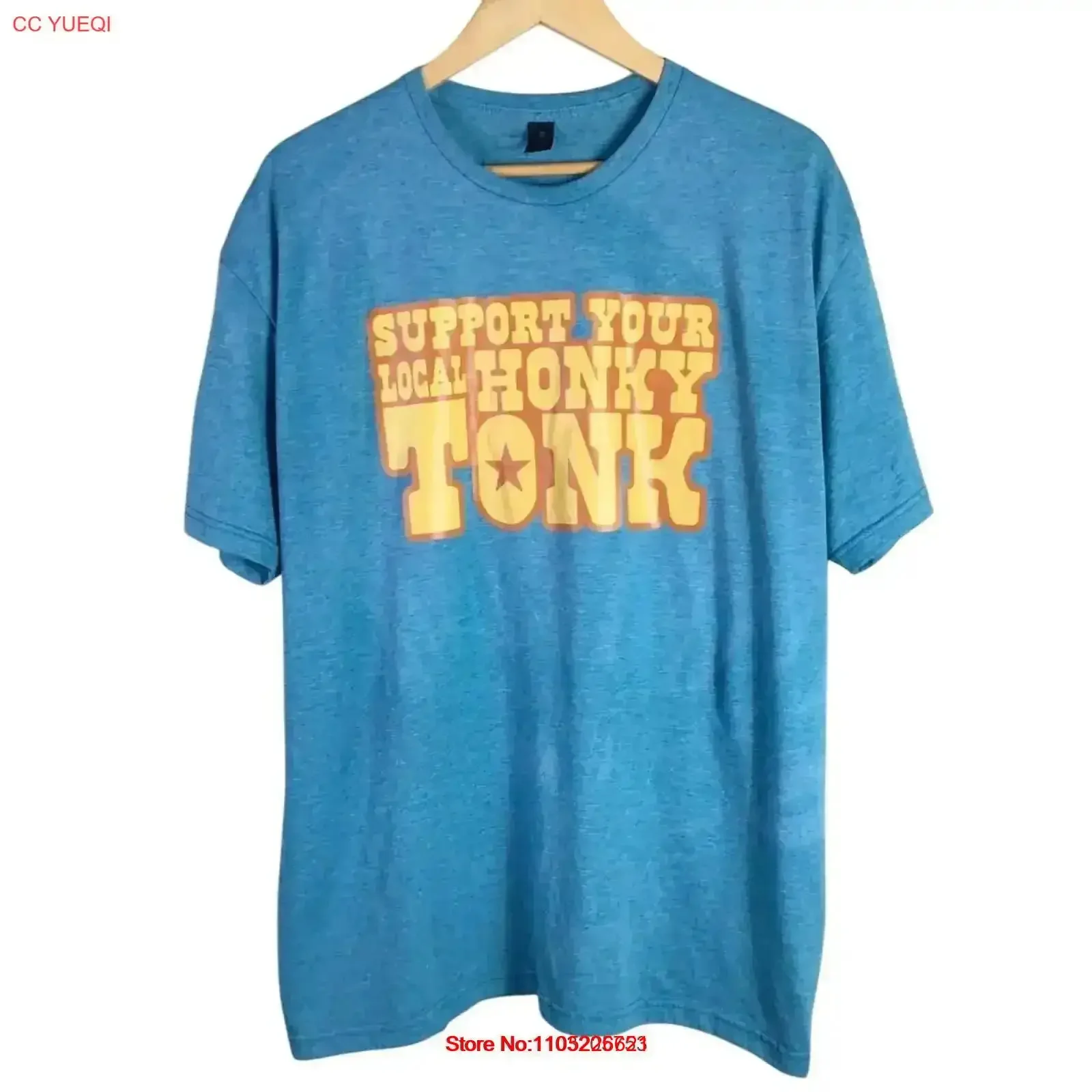 

Футболка с музыкальной группой Support Local Honky Tonk Bar, бирюзово-синяя, XL, винтажная, смытая, с рисунком, слегка дышащая, удобная, винтажная