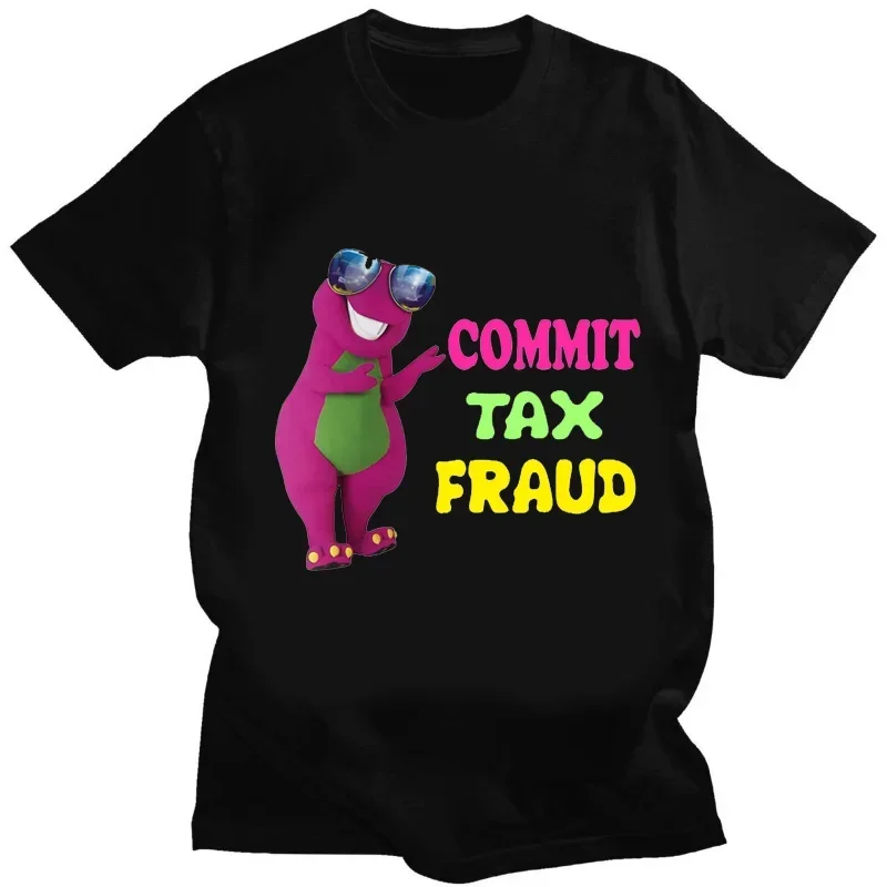 Commit Tax Fraud T Shirt Harajuku Cartoon Letter Printing T Shirt Graphic Casual Crew Neck Short Sleeve T Shirt Women