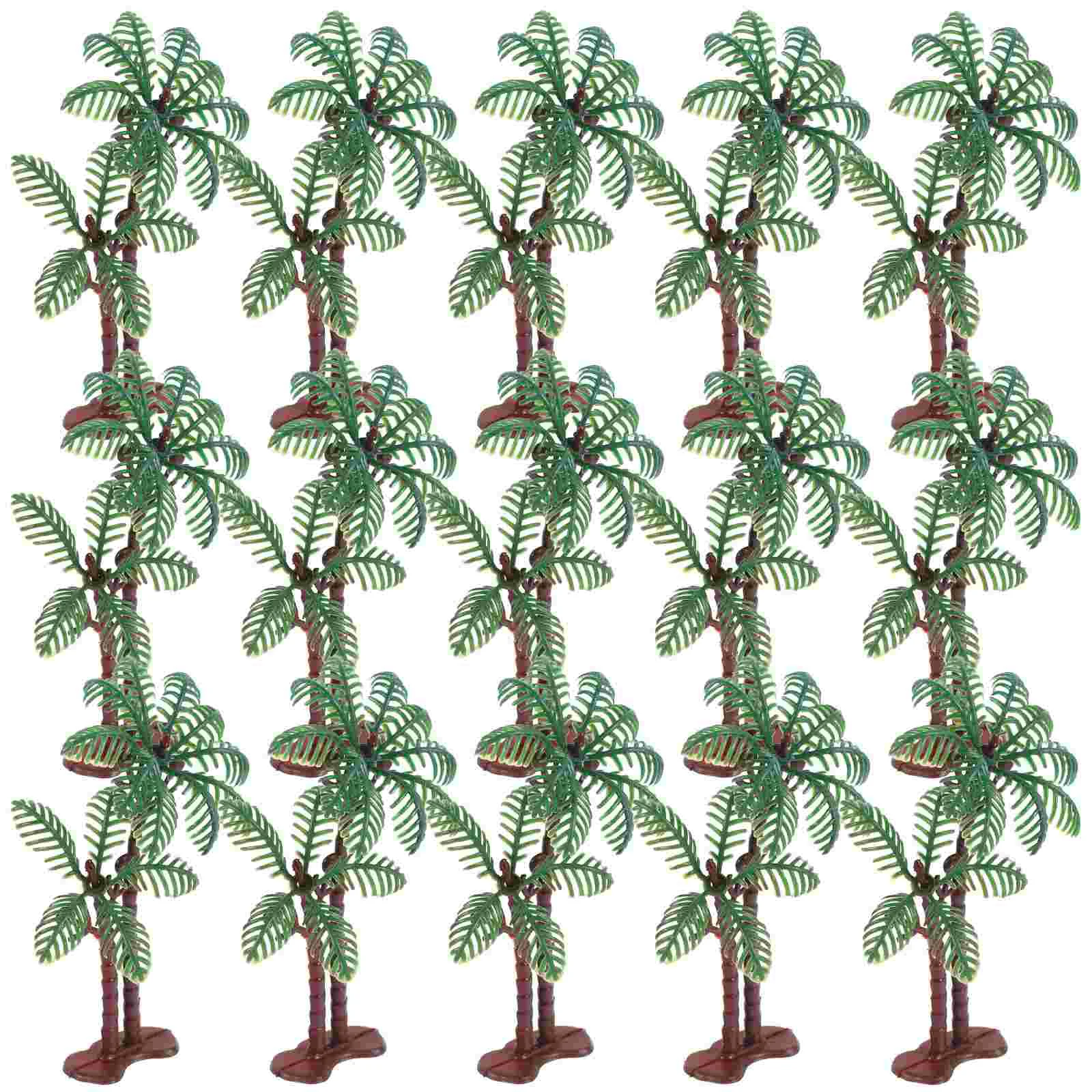 15 Pcs Fresheners Micro Landscape Coconut Tree Artificial Mini Palm Plastic Toy Trees