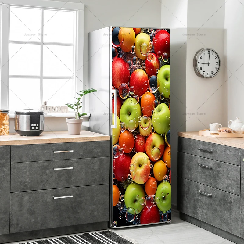 Plant Fruit Refrigerator Sticker Kitchen Decoration Removable Waterproof Sticker Summer Home Decor Mural