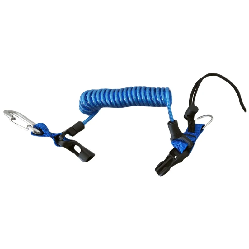 Diving anti loss rope, stainless steel spring rope, flashlight camera safety rope, lost rope, explorer