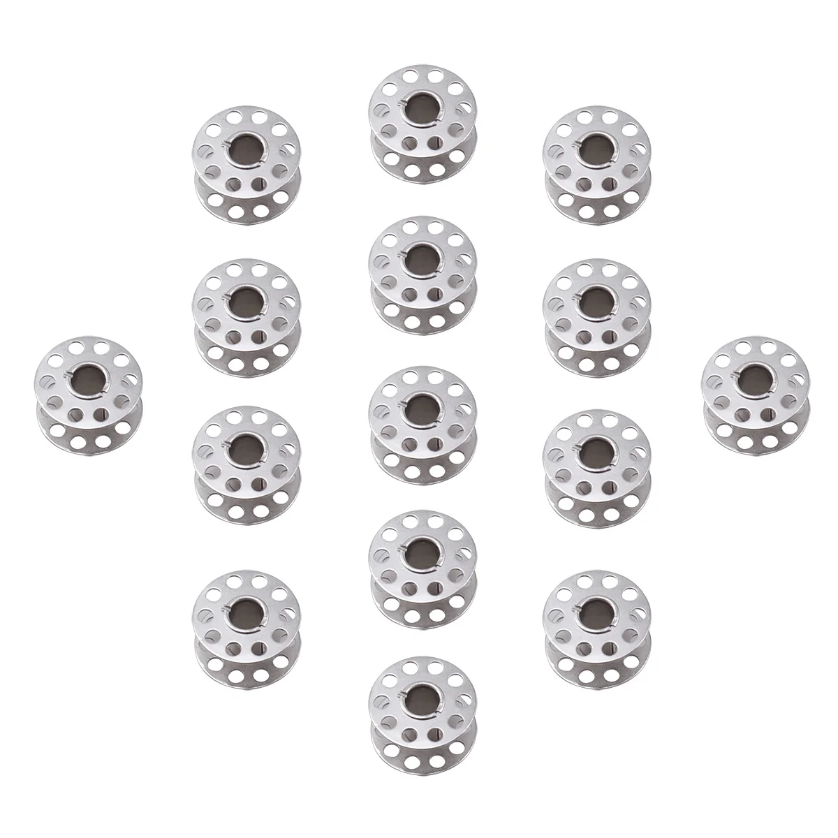 

20Pcs Sewing Machine Metal Bobbins 20Mm Diameter Silver Center Notch for Compatible Wide Range Household Sewing