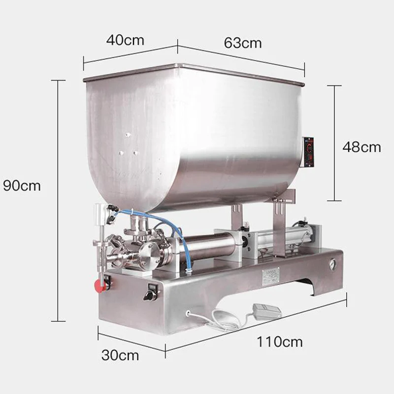 U Shaped Mixing Hopper Paste Filling Machine Chili Honey Juice Pulp Fat Peanut Butter Chocolate Filling Machine