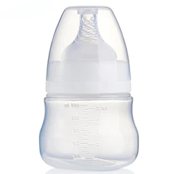 150ML Wide-mouth Bottle for Breast Pumps Bottle Feeder Newborn Baby Feeding Bottle Silicone Nipple Baby Drop-resistant Bottles