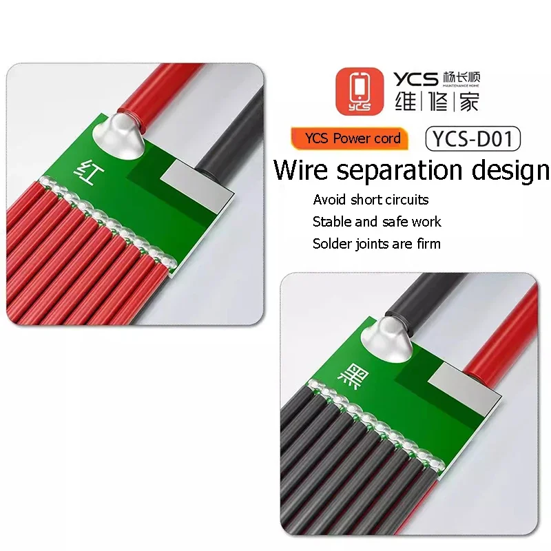 YCS YCS-D01 Power Charging Boot DC Detection Cable For iPhone 6-16 Pro Max Motherboard Battery Clip Testing Repair Line Tool