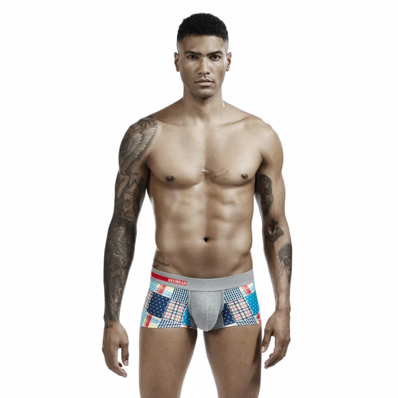 Men's flat underwear, lightweight and breathable, low waist, sexy, youthful, slim fit, close fitting, four cornered pants