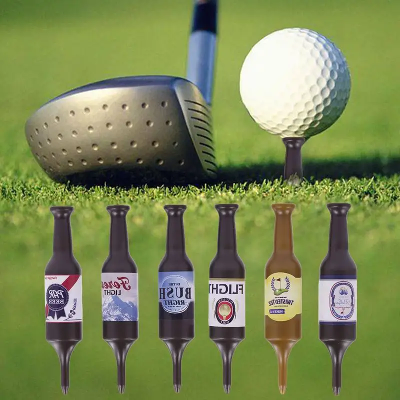 1/6PCS Golf Tees Beer Bottle Shaped Golf Tees Golf Ball Holder Golf Tack Accessories Golf Golf beer bottle pins Accecories Gift